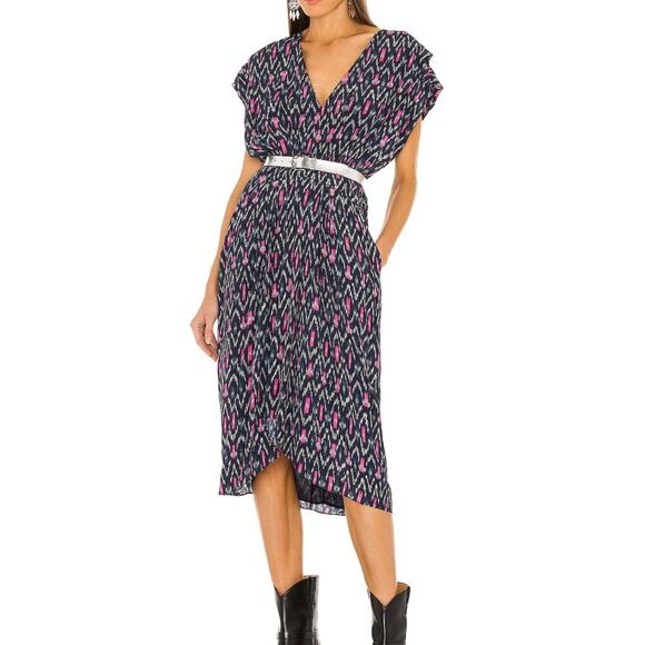 NWT Isabel Marant Étoile Almeya Printed Midi Dress - Size 34 FR - Picture 1 of 7